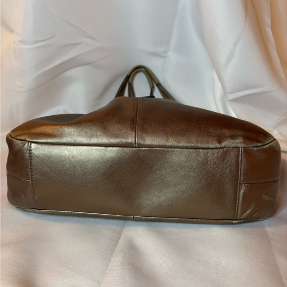 COACH Madison Lynn Satchel F17092 Metallic Bronze Leather Hobo - Picture 10 of 15